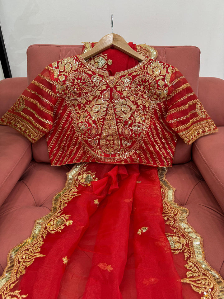 Red Affair Organza Silk Saree