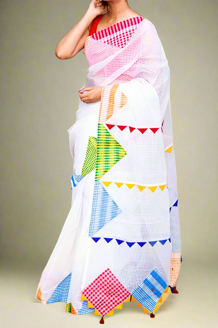 Shitol Bonolata Reshom Kota Applique Saree