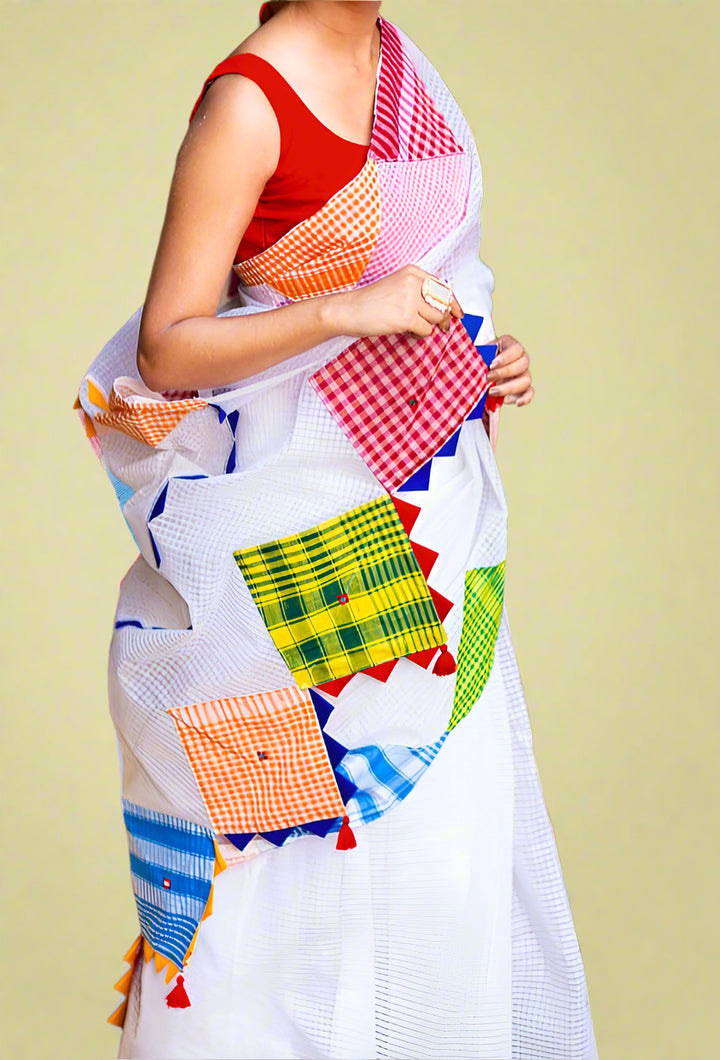 Shitol Bonolata Reshom Kota Applique Saree