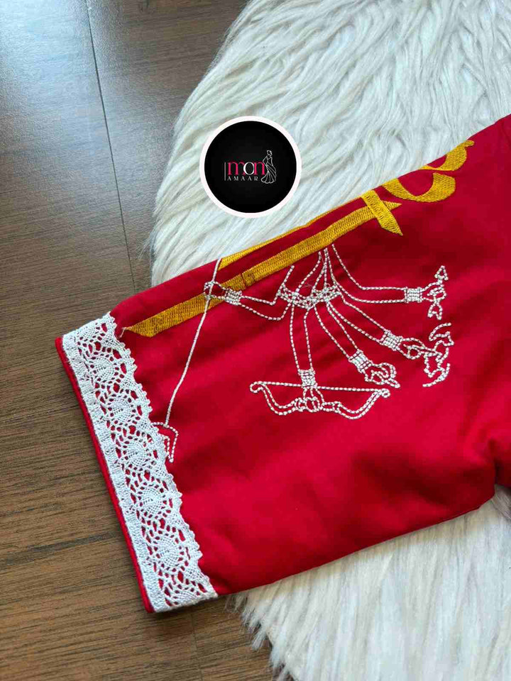 Dhunuchir Chhondo ( ধুনুচির ছন্দ)-Designer Blouse For Durga Puja