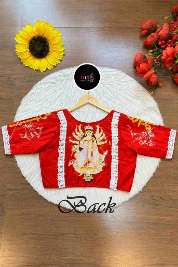 Dhunuchir Chhondo ( ধুনুচির ছন্দ)-Designer Blouse For Durga Puja
