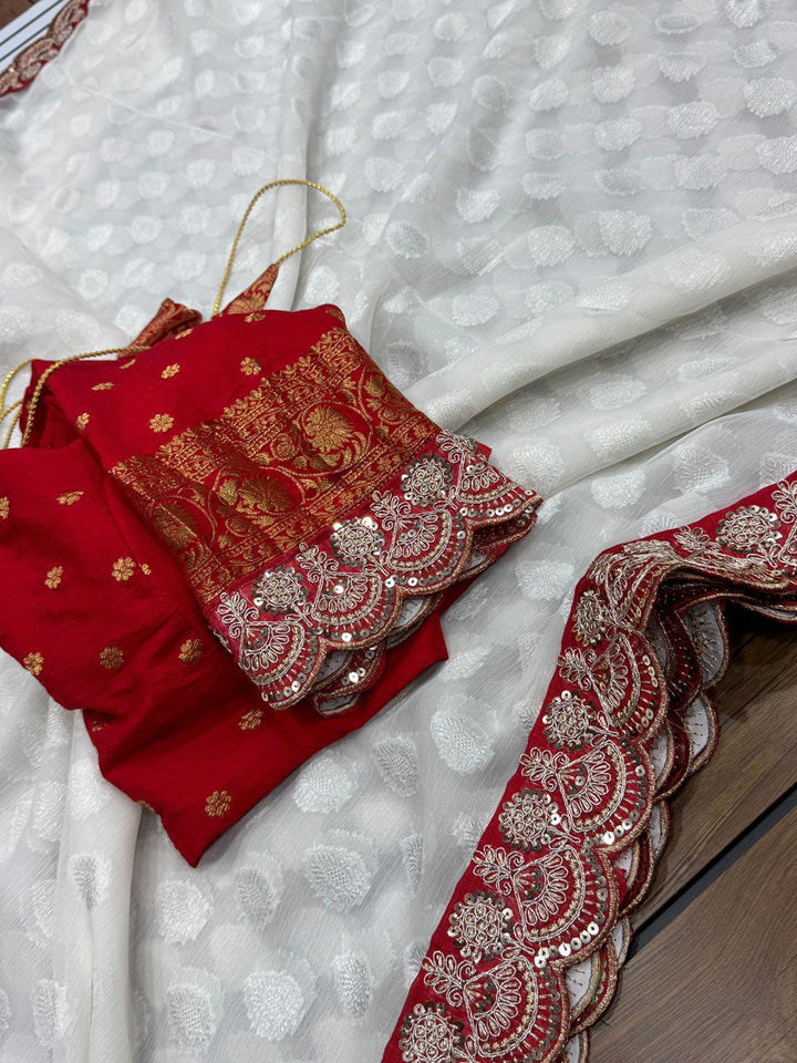 Durga Puja Special Georgette Silk Saree