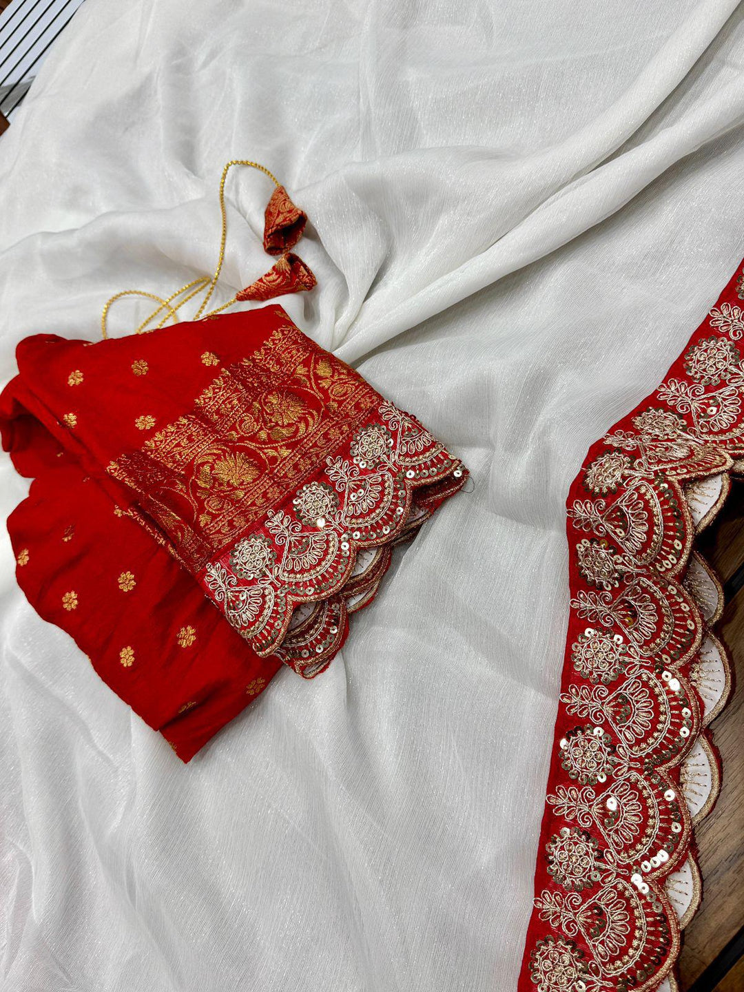 Durga Puja Special Georgette Silk Saree