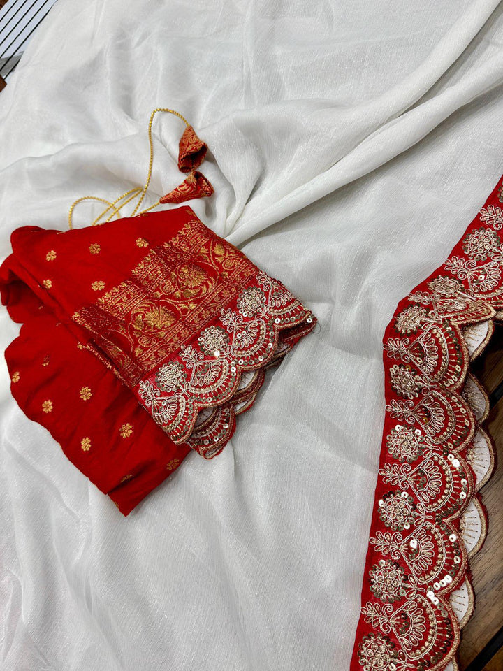 Durga Puja Special Georgette Silk Saree