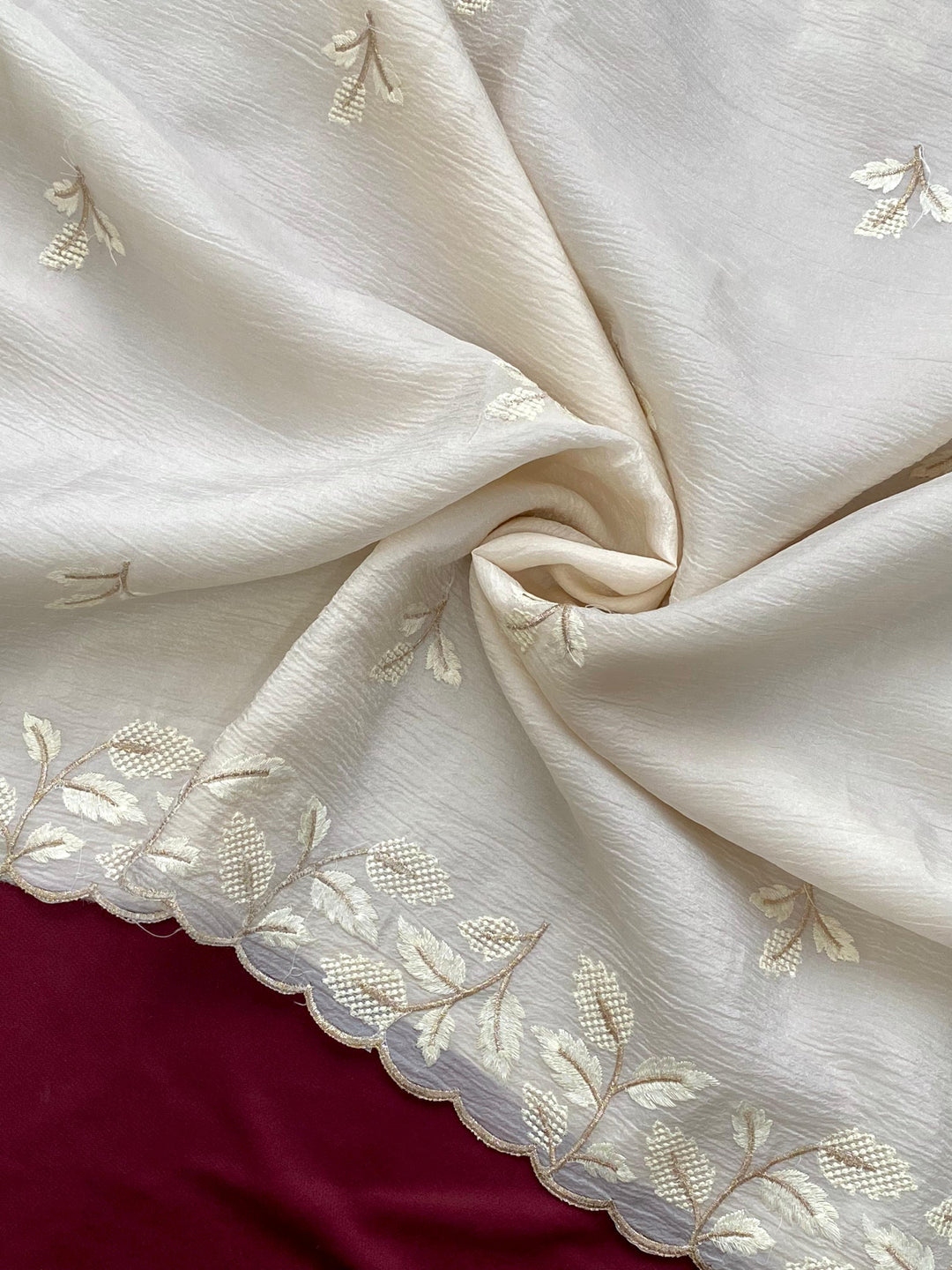 Rose of Dawn Crush Georgette Silk Saree