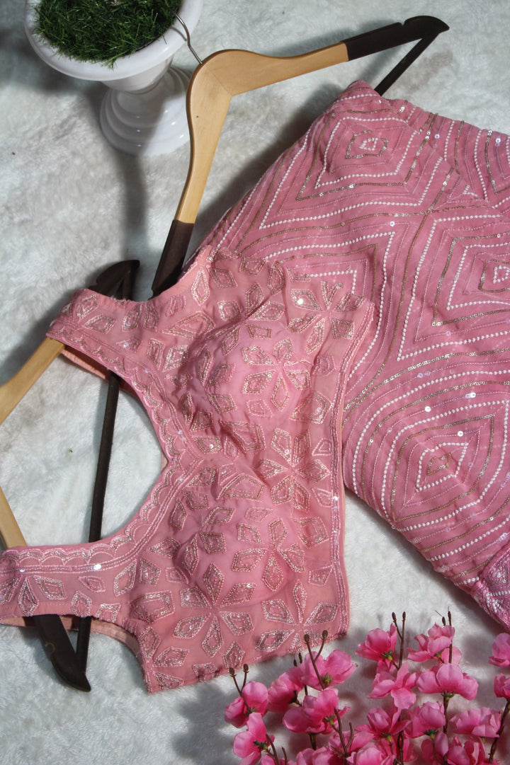 The Pink Chapter Georgette Silk Saree