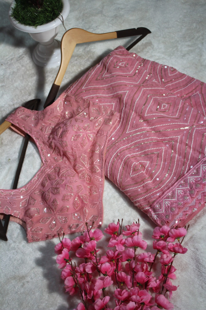 The Pink Chapter Georgette Silk Saree