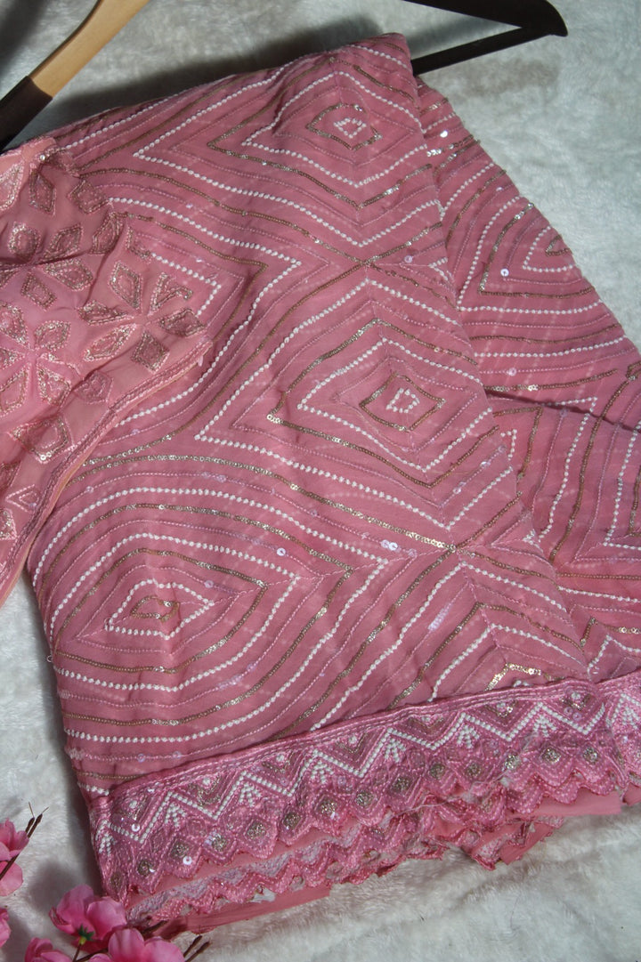 The Pink Chapter Georgette Silk Saree