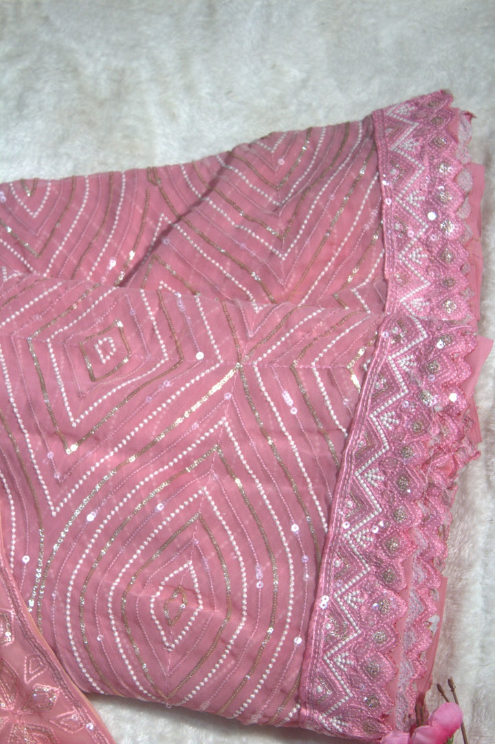 The Pink Chapter Georgette Silk Saree
