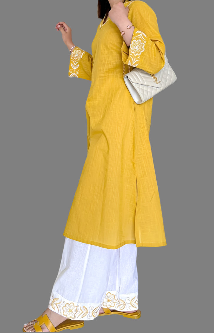 Haldi Chaandni Cotton Kurti Set