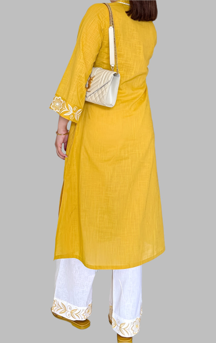 Haldi Chaandni Cotton Kurti Set