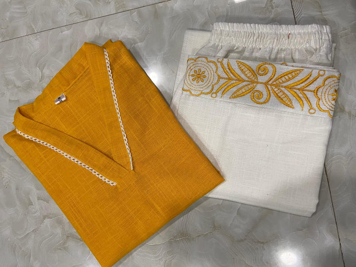 Haldi Chaandni Cotton Kurti Set