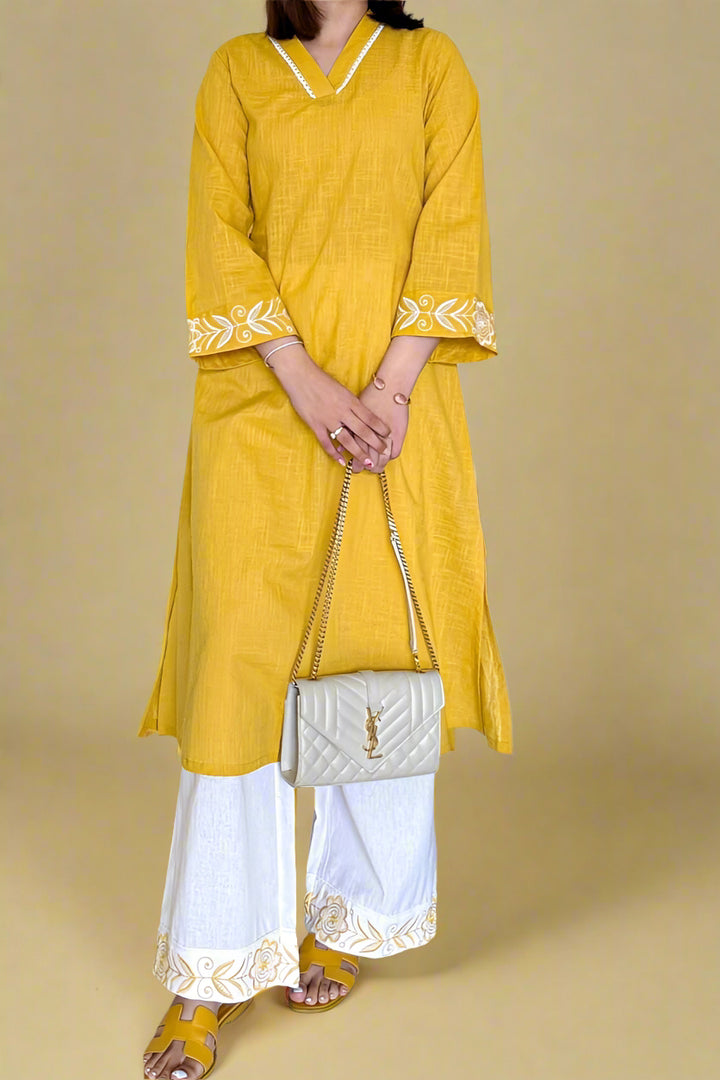 Haldi Chaandni Cotton Kurti Set