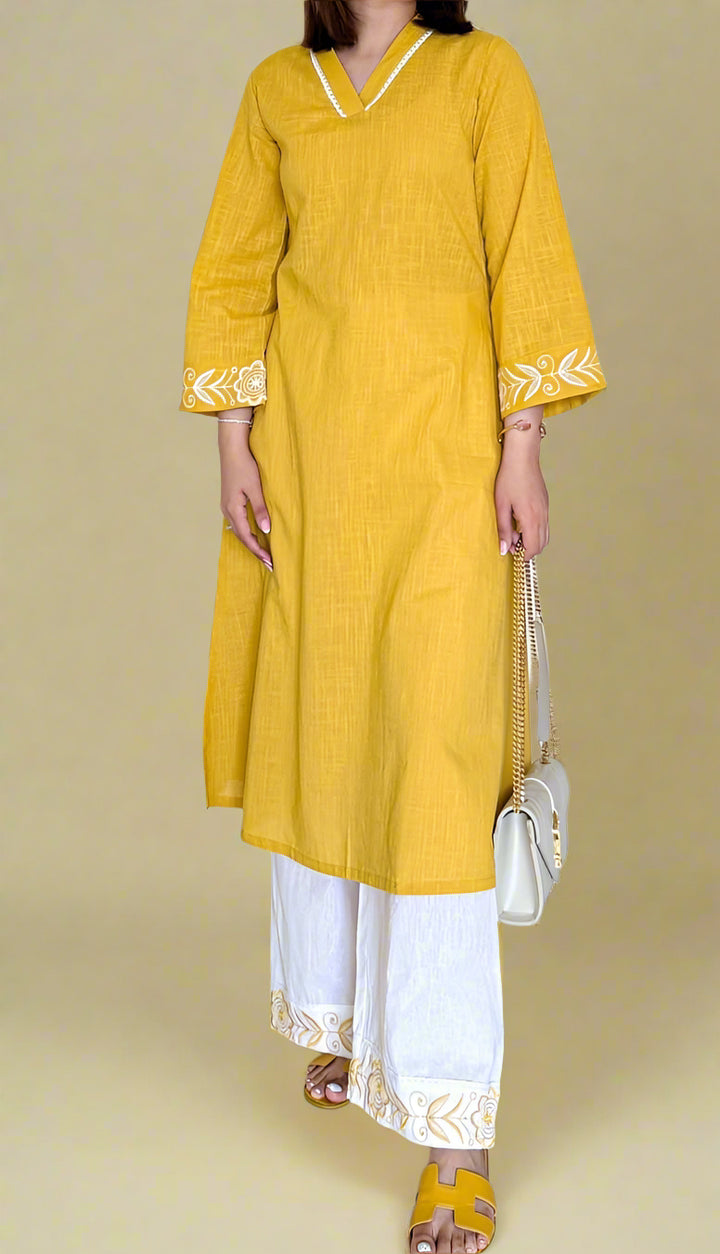 Haldi Chaandni Cotton Kurti Set