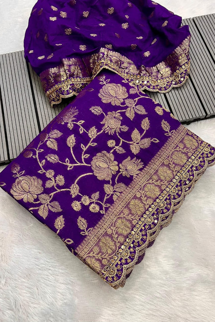 From the Gharana Banarasi Khaddi Georgette Silk