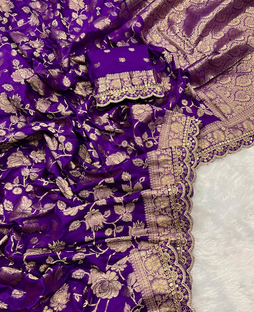 From the Gharana Banarasi Khaddi Georgette Silk