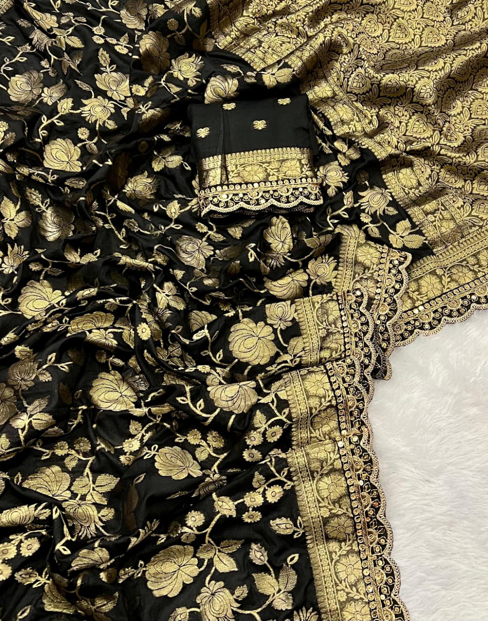 From the Gharana Banarasi Khaddi Georgette Silk