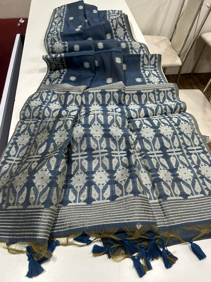 River of Gold Muga Cotton Saree