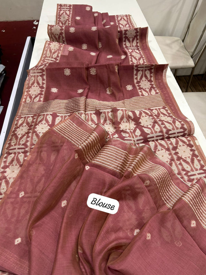 River of Gold Muga Cotton Saree
