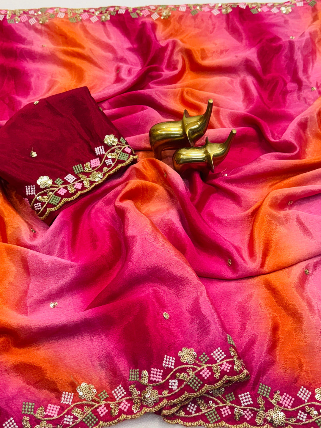 Threads of Fusion Chinnon Silk Saree