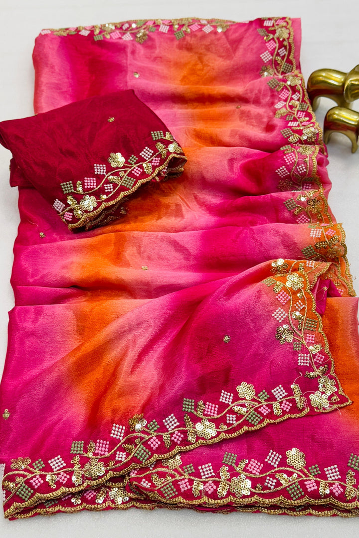 Threads of Fusion Chinnon Silk Saree