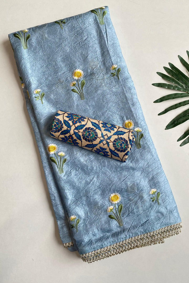 The Golden Script Crush Silk Saree