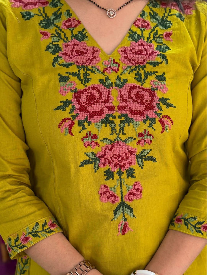Tune of Awe Cotton Kurti Set