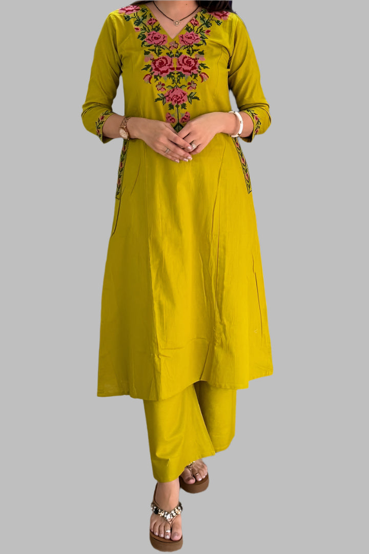 Tune of Awe Cotton Kurti Set