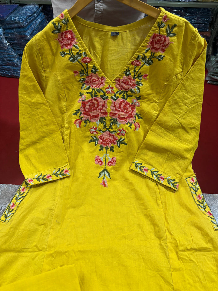 Tune of Awe Cotton Kurti Set