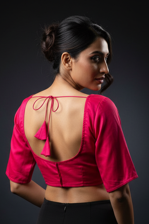 Plain Charm Fancy Designer Solid Color Blouse