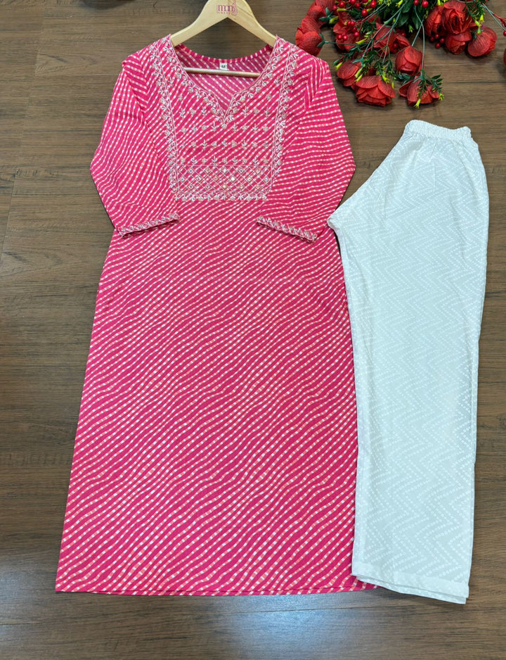 Pink City- Cotton Kurti Set