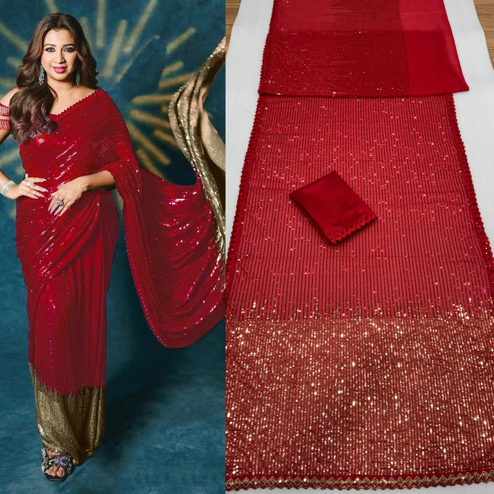 Singer Shreya Ghosal Inspired Georgette Saree