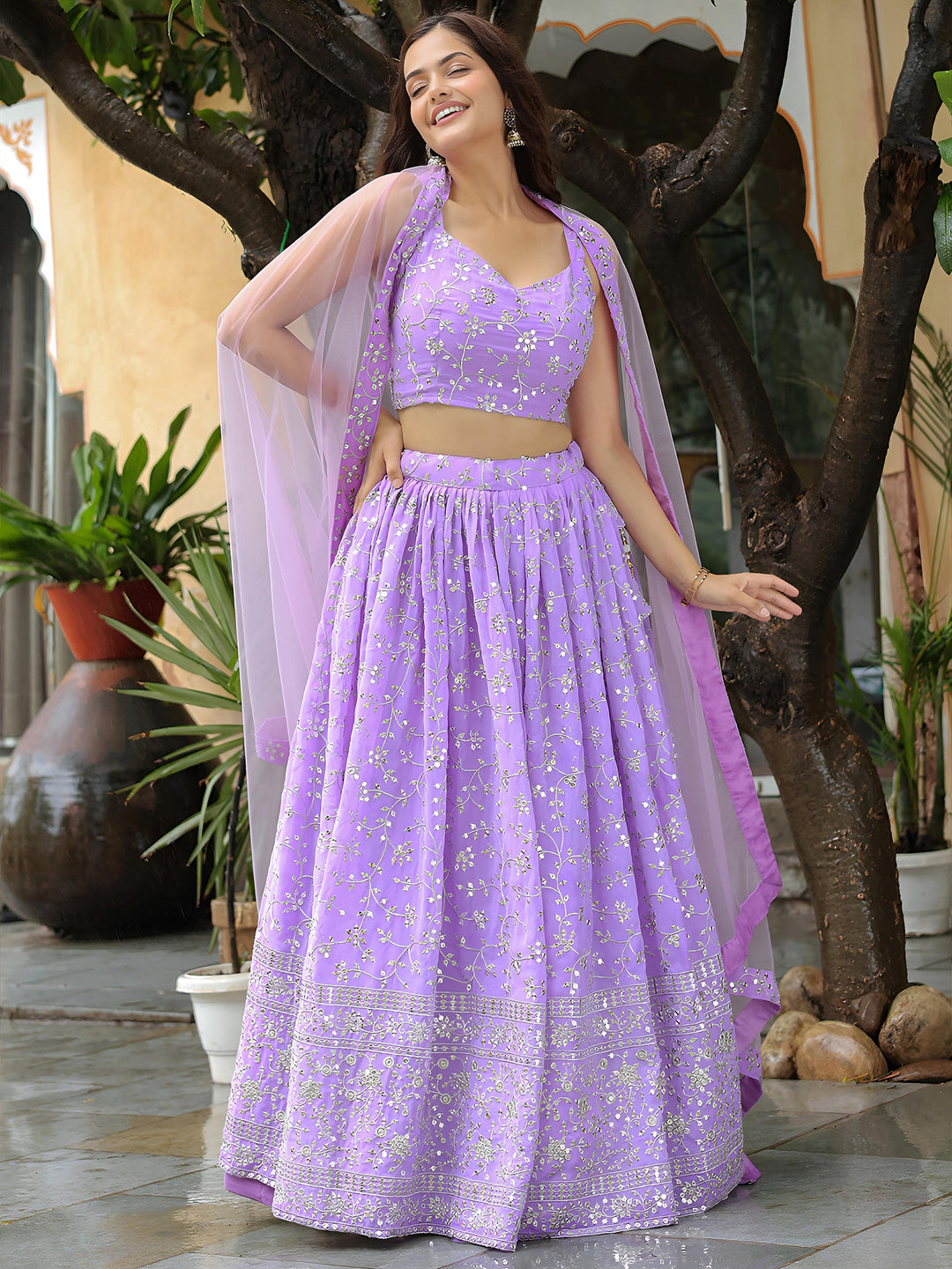 Sunehri Kiran Georgette Lehenga