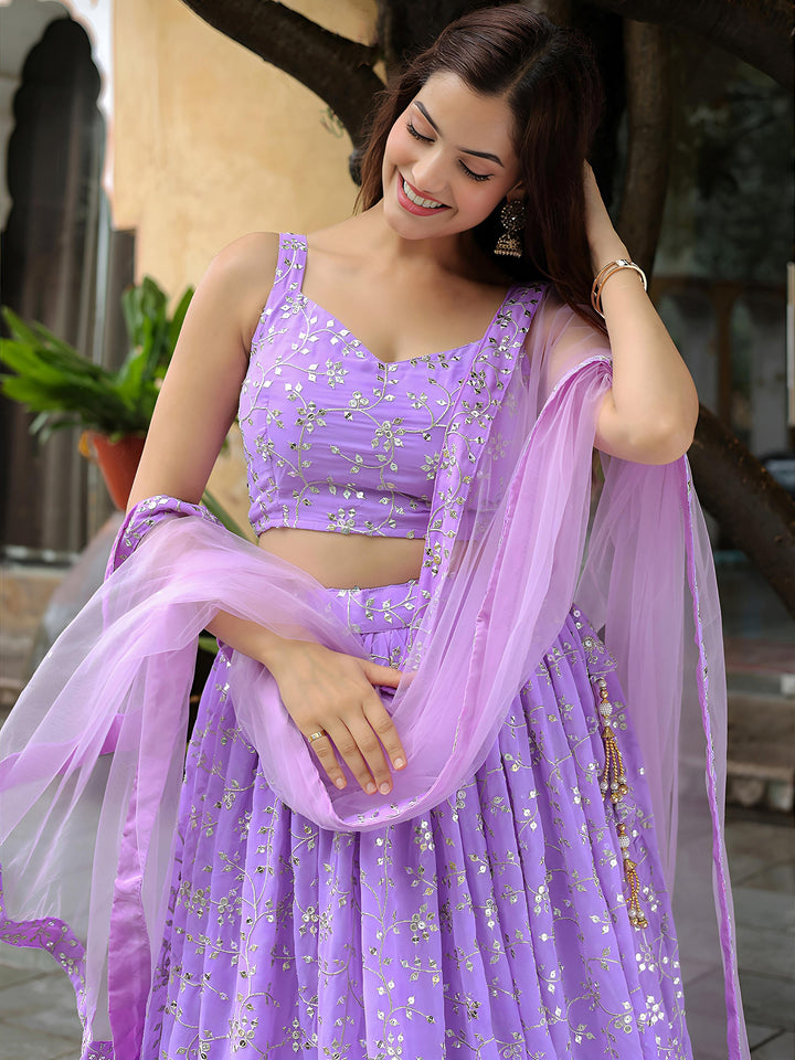 Sunehri Kiran Georgette Lehenga