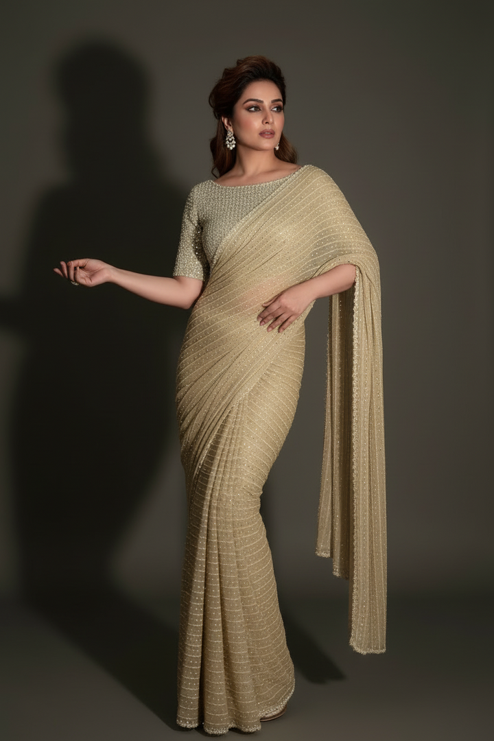 Stitch & Soul Georgette Silk Saree