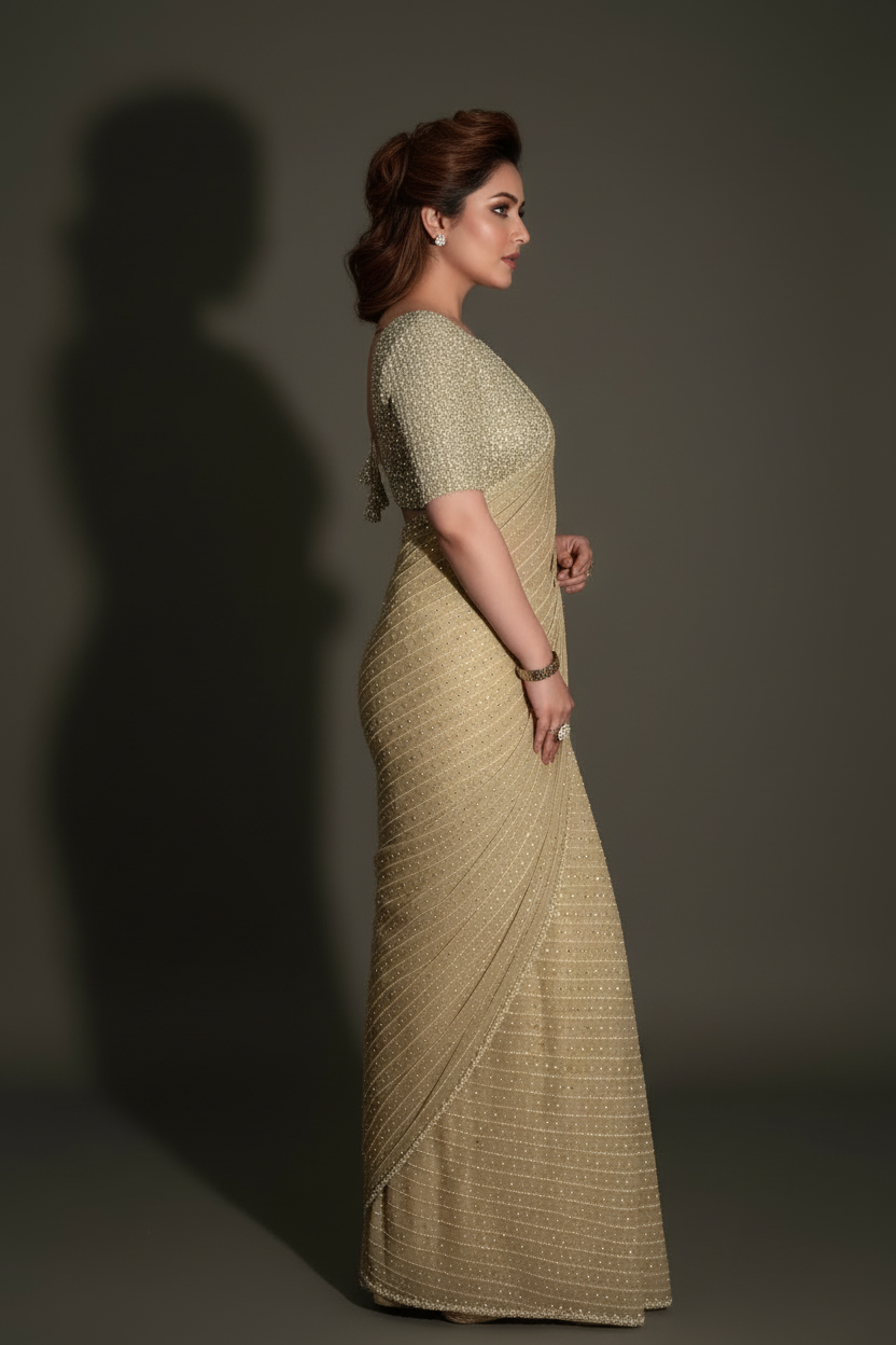 Stitch & Soul Georgette Silk Saree