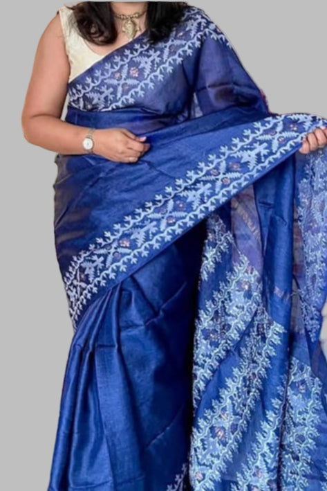 Swapnadoot Gachi Tussar Jamdani Saree