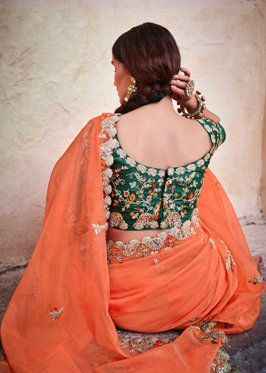 Spring Jasmine Organza Saree