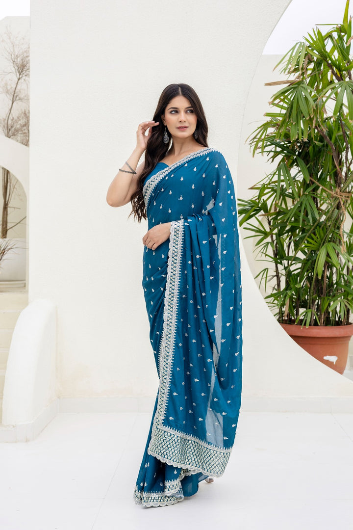 Gul-e-Raah Chinnon Silk Saree