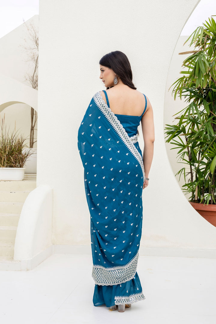 Gul-e-Raah Chinnon Silk Saree