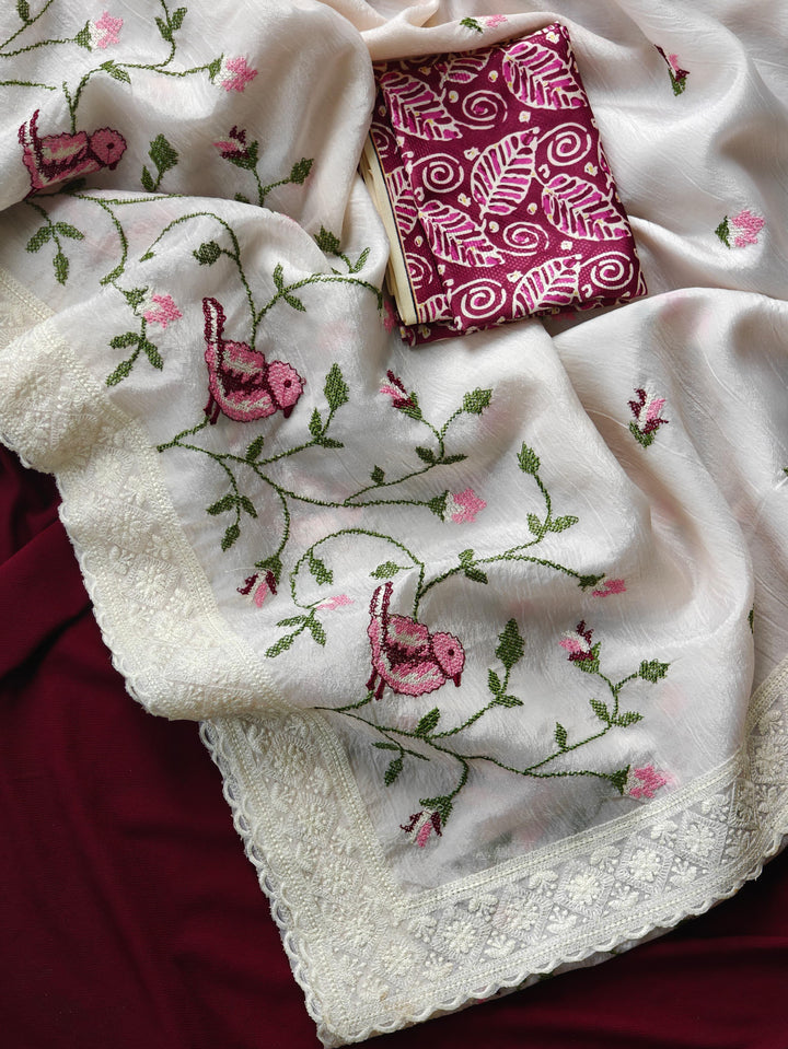 Evening Flower Crush Silk Saree
