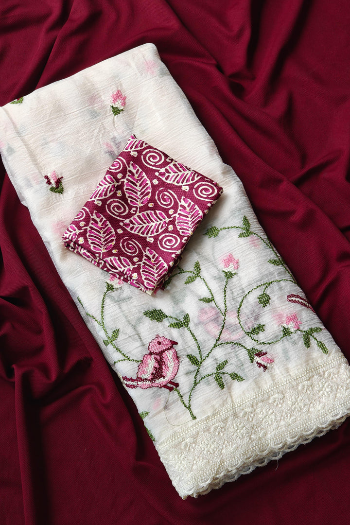 Evening Flower Crush Silk Saree