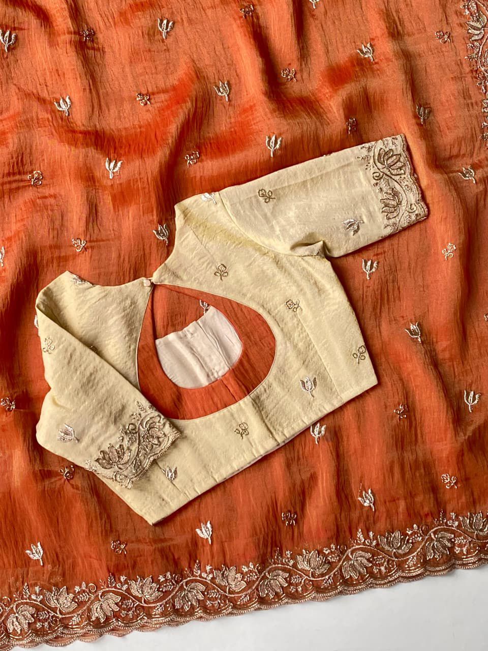 Tune of Autumn Tissue Silk Saree