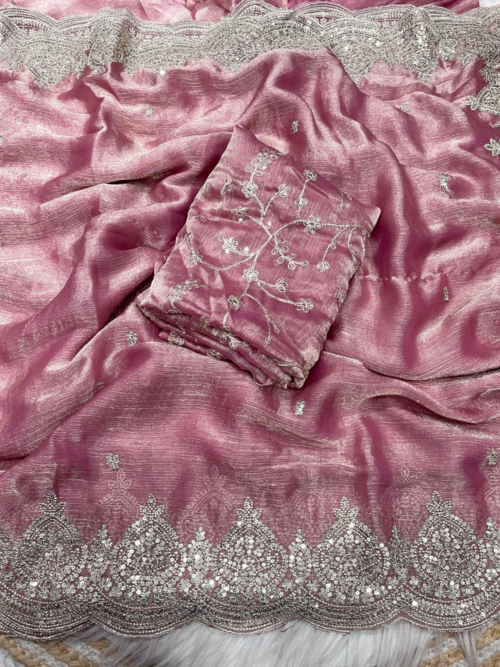 The Black Swan Fancy chiffon Silk Saree