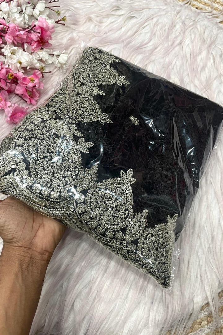 The Black Swan Fancy chiffon Silk Saree