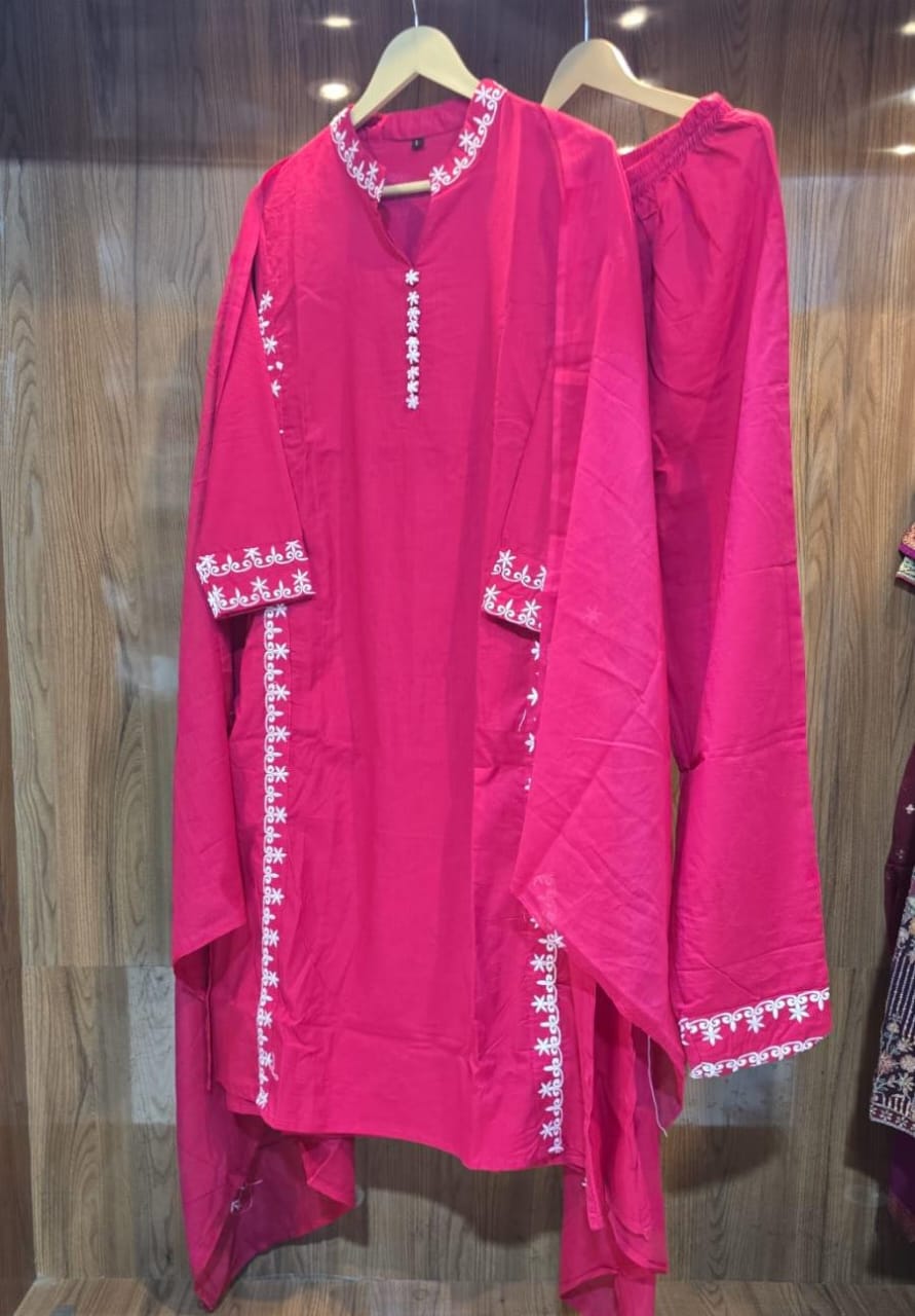 Pink Queen Cotton Kurti Set