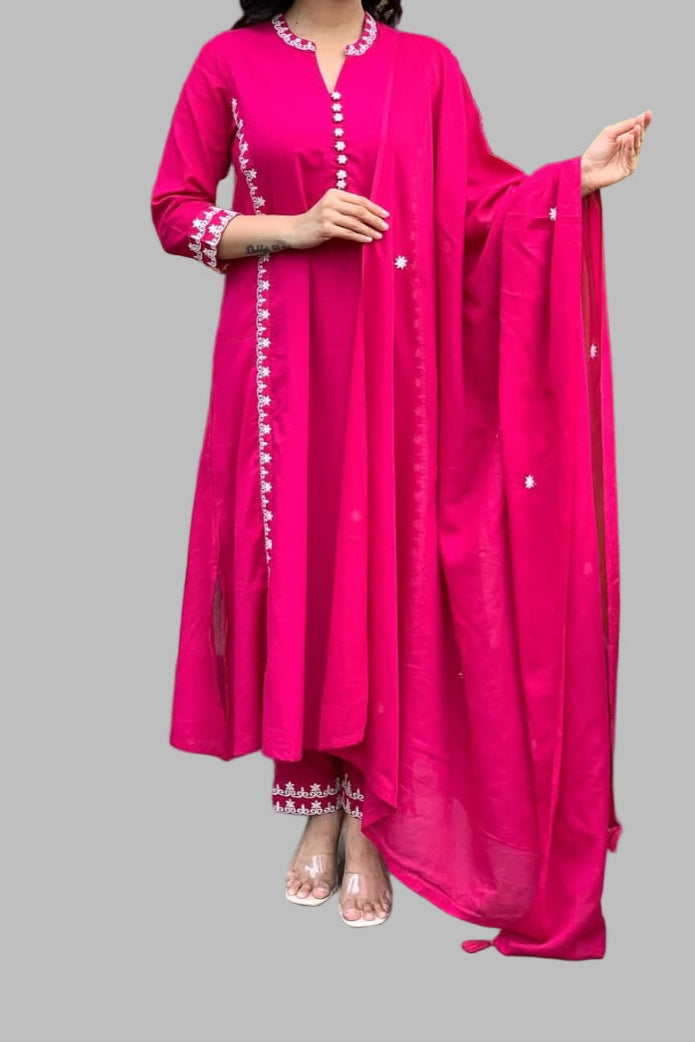 Pink Queen Cotton Kurti Set