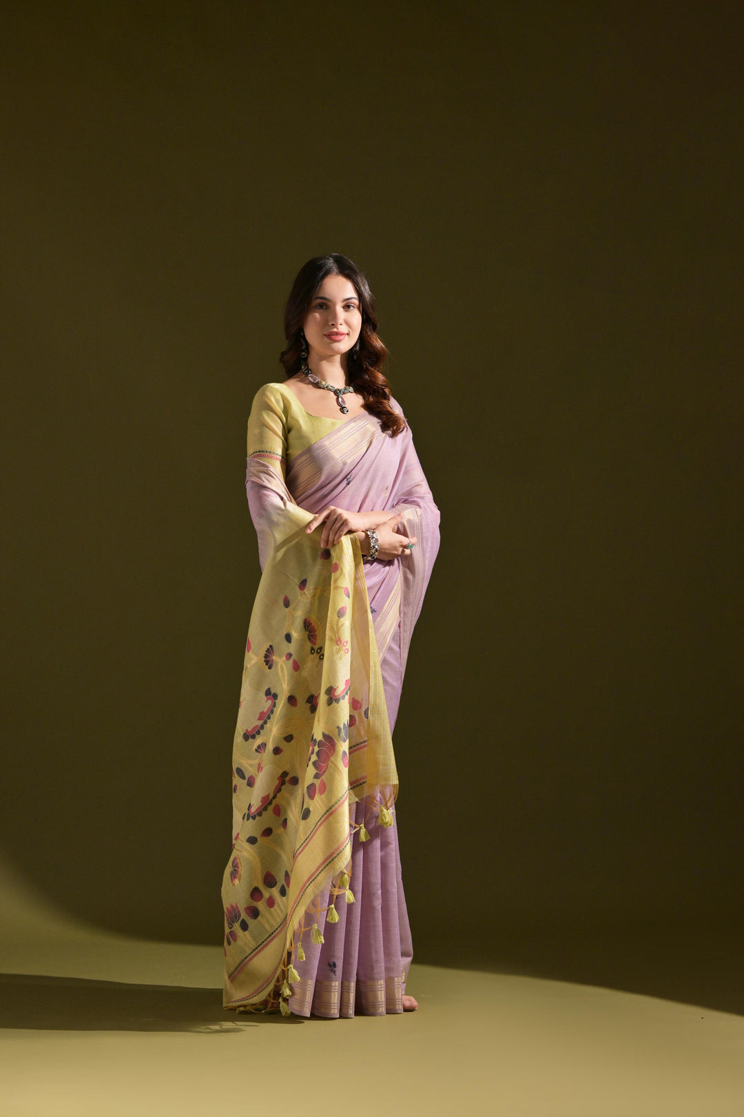 Sunehri Panna Muga Cotton Saree