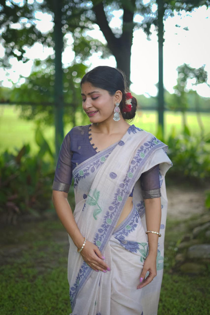 Ananta Rekha Muga Cotton Saree