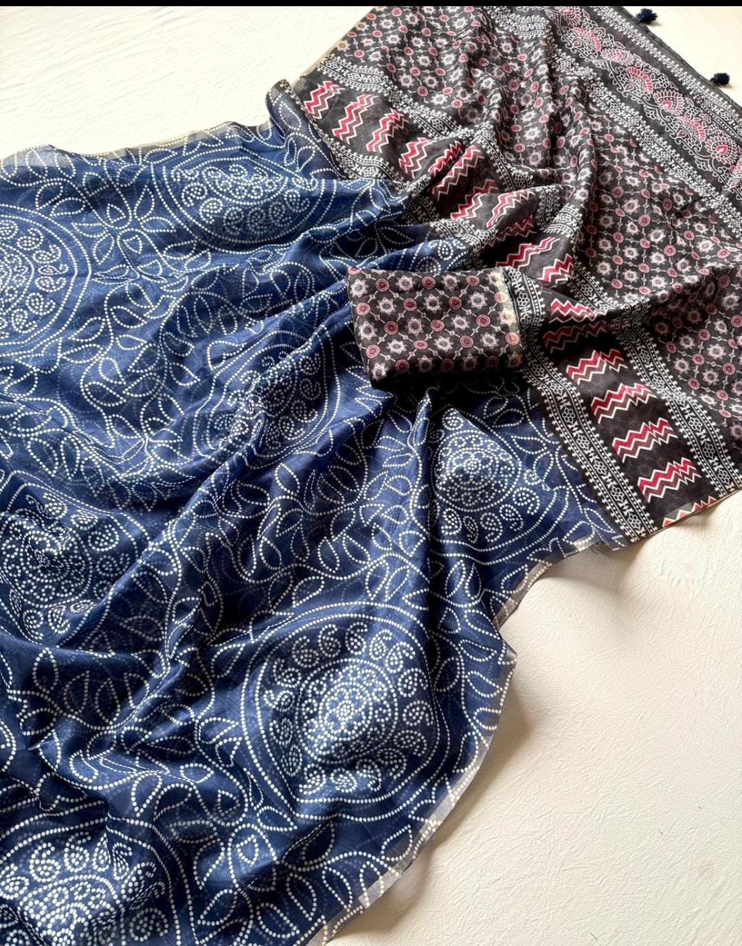 Ocean of Peace Chanderi Silk Saree